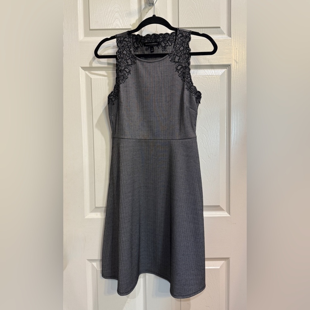 Banana Republic Charcoal embroidered Midi Dress